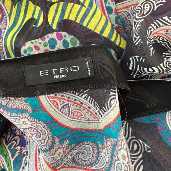 ETRO paisley multicolor tunic top size OS - Picture 5 of 5